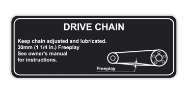 Aufkleber Kettendurchhang